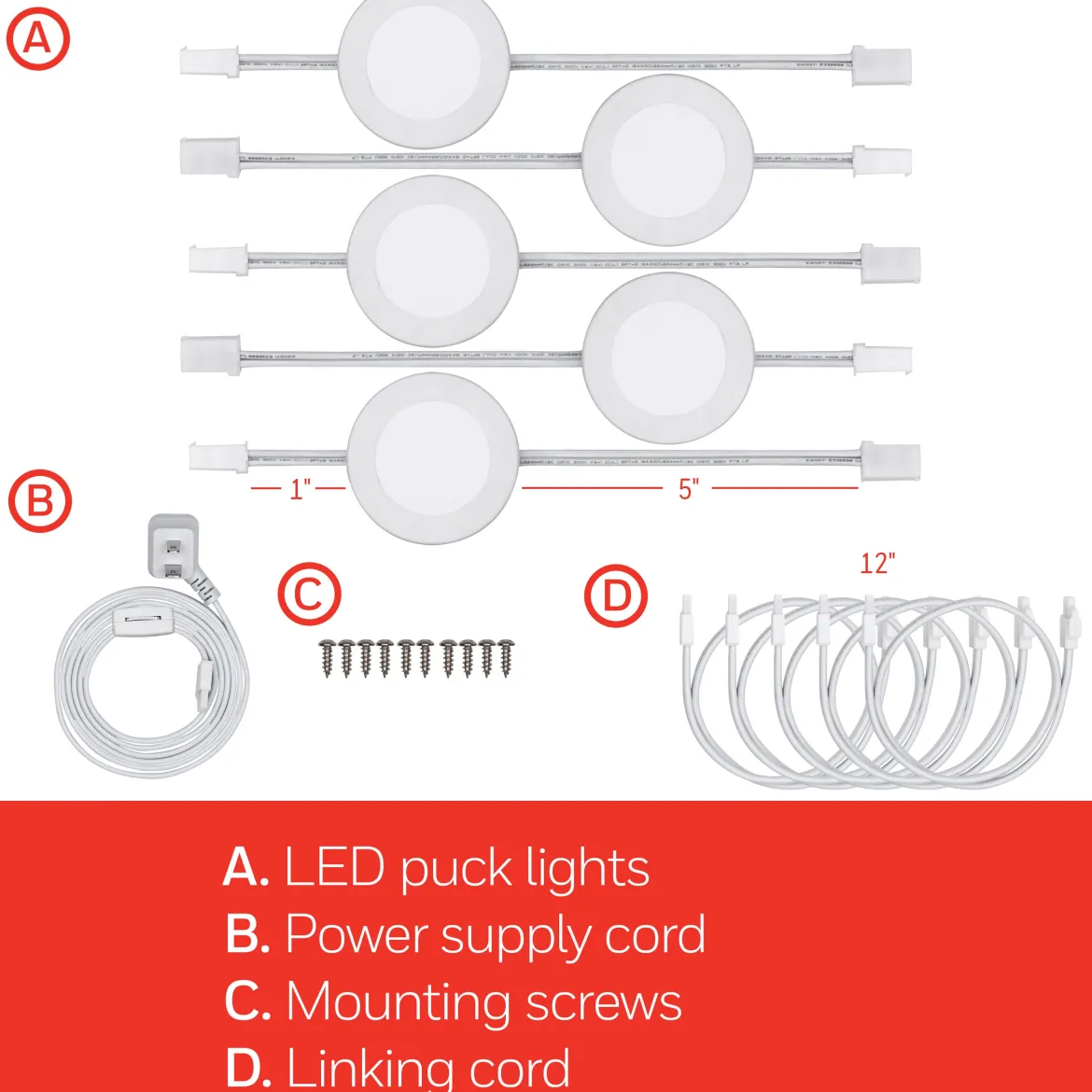 UltraPro Linkable Recess Mounted Pucks, 5pk