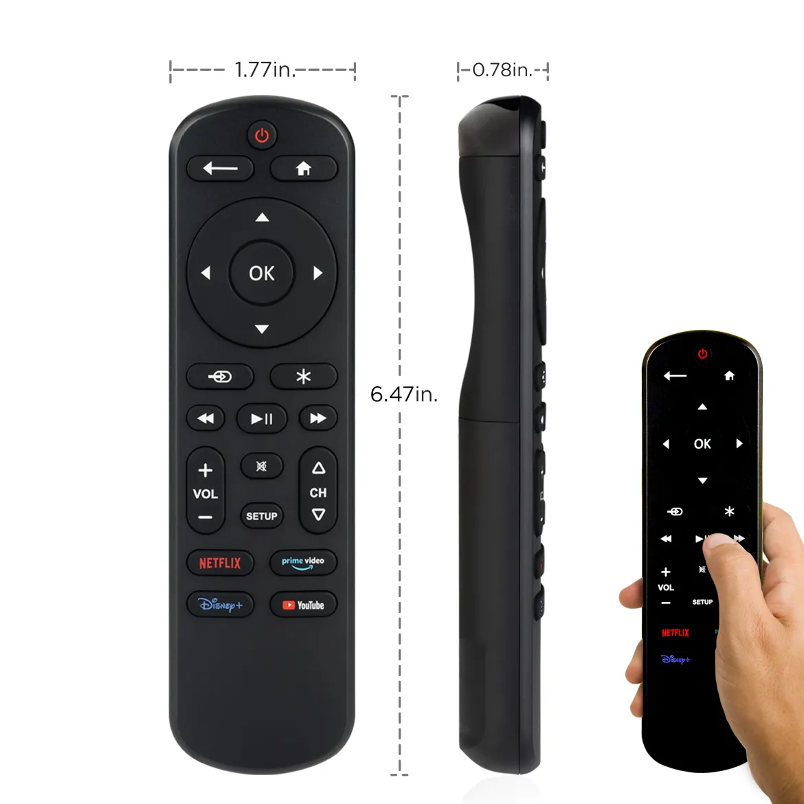 UltraPro OneTouch Streaming Replacement Remote for Smart TVs, Backlit