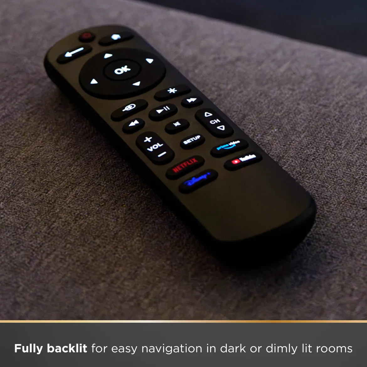 UltraPro OneTouch Streaming Replacement Remote for Smart TVs, Backlit