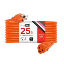 UltraPro 1-Outlet Grounded Extension Cord, Indoor/Outdoor, 16 Gauge, 25ft., Orange