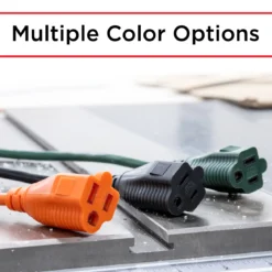 UltraPro 1-Outlet Grounded Extension Cord, Indoor/Outdoor, 16 Gauge, 25ft., Orange