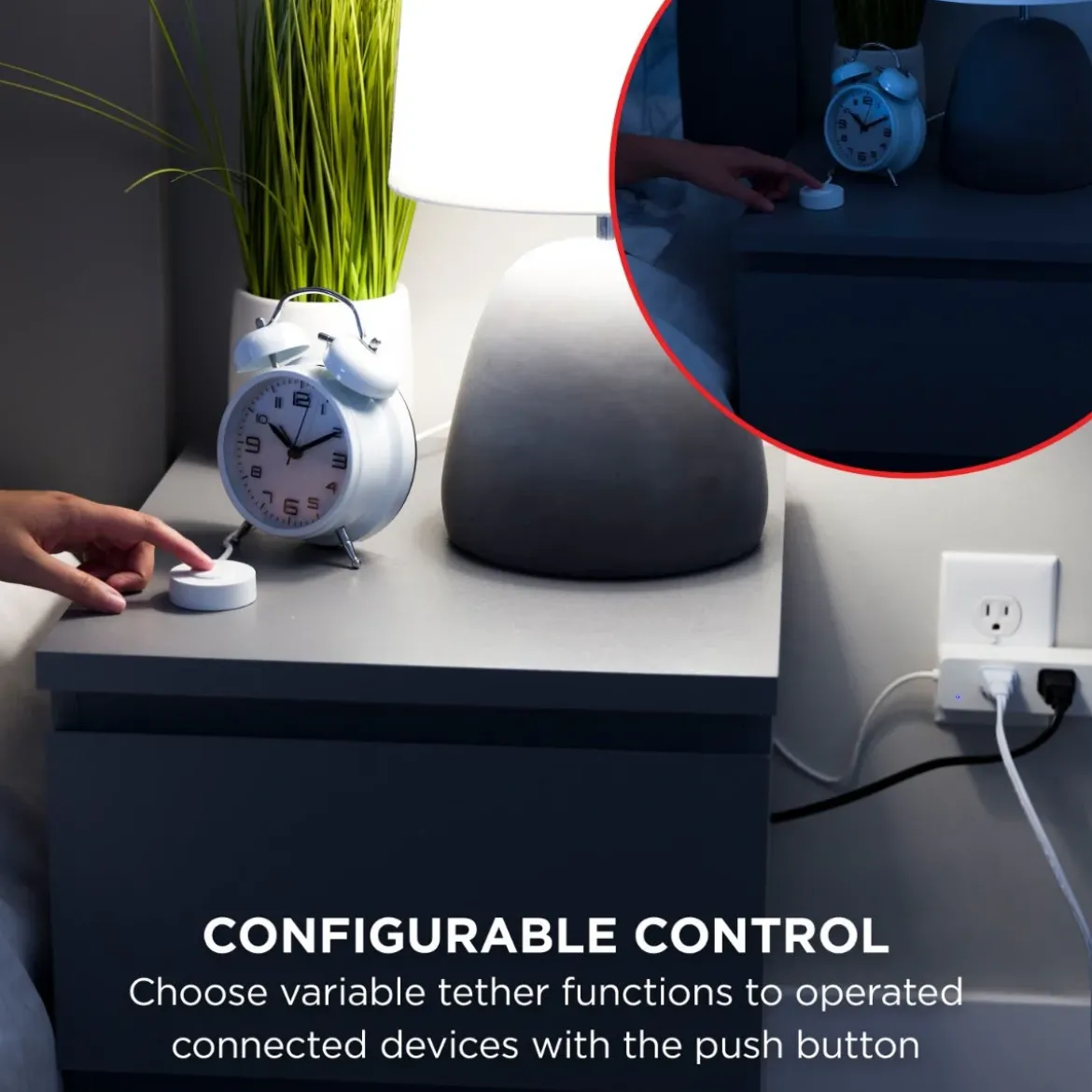 UltraPro Plug-In 2-Outlet WiFi Smart Plug with Push Button, White