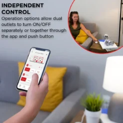 UltraPro Plug-In 2-Outlet WiFi Smart Plug with Push Button, White