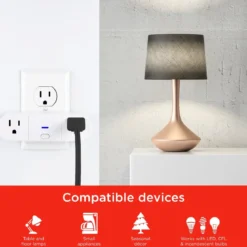 UltraPro Plug-In 2-Outlet WiFi Smart Switch, 2 Pack, White
