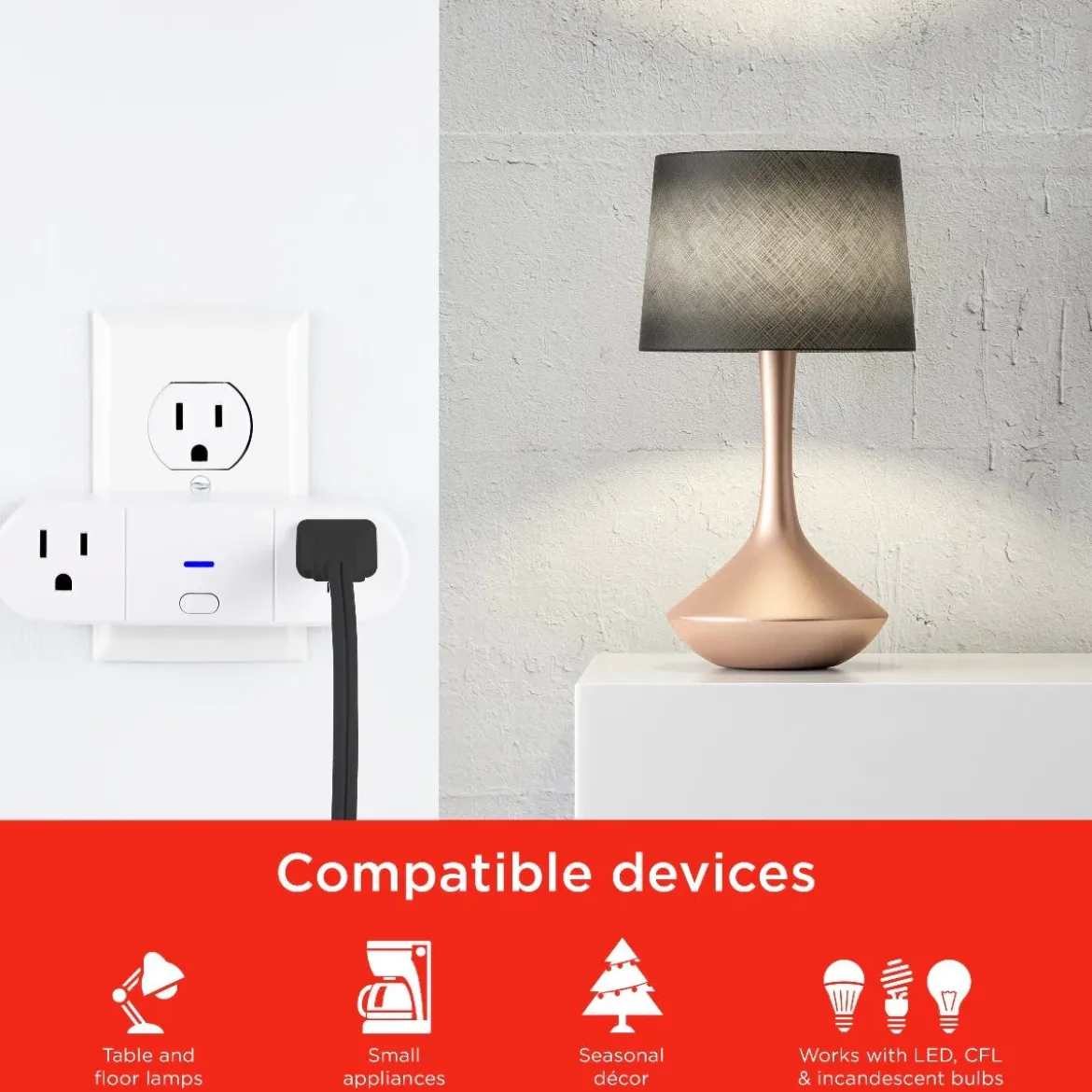 UltraPro Plug-In 2-Outlet WiFi Smart Switch, 2 Pack, White