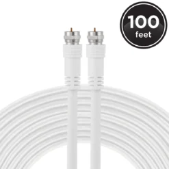 UltraPro RG5 Coax Cable, 3ft., White, 4 Pack
