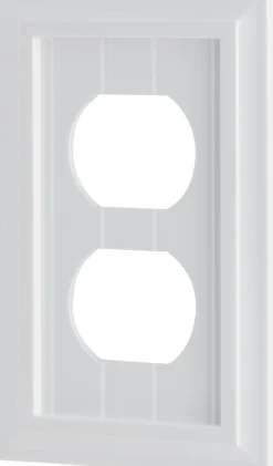 UltraPro Screwless Duplex Receptacle Wallplate, White Coastal