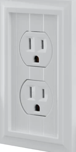 UltraPro Screwless Duplex Receptacle Wallplate, White Coastal