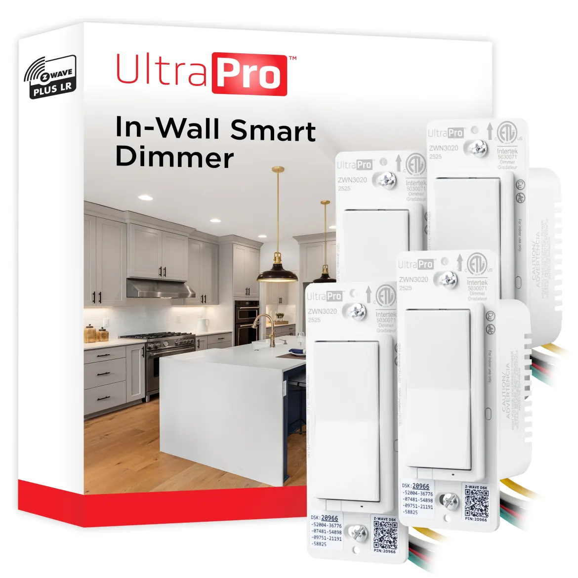 UltraPro 800 Series Z-Wave Dimmer, 4 Pack