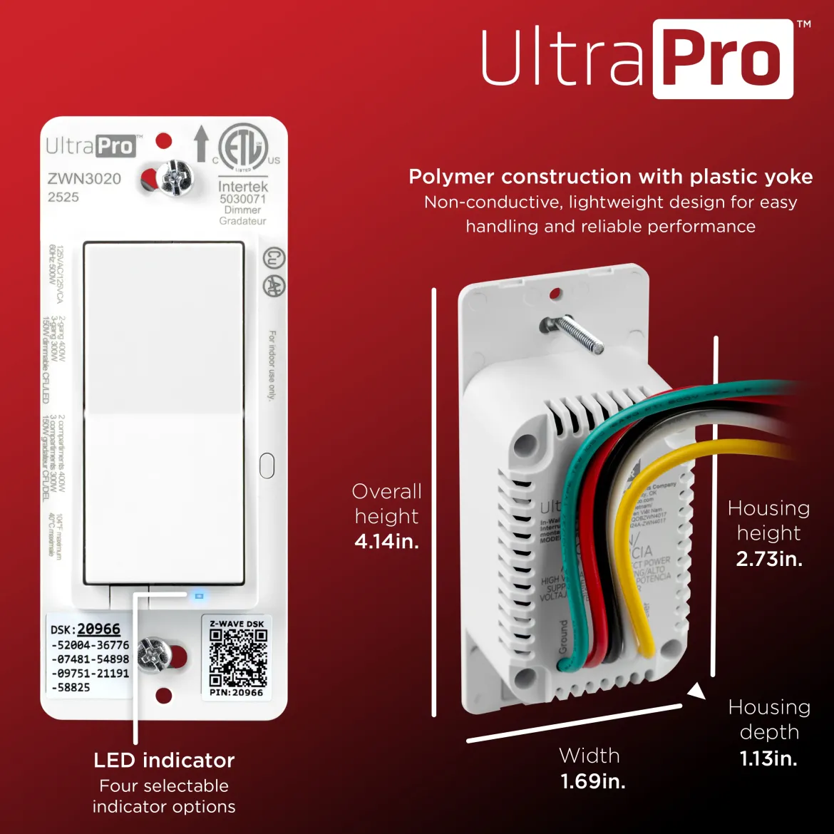 UltraPro 800 Series Z-Wave Dimmer, 4 Pack