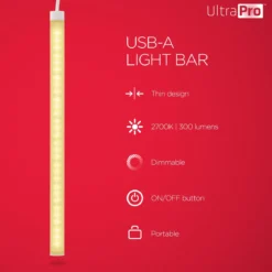 UltraPro USB Light Bar, 2700K, Dimmable, 12in.