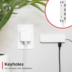 UltraPro USB Power Strip, 4-USB-A, 4.8A, White