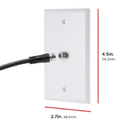 UltraPro Wall Plate, Single Coax, White, 8 Pack