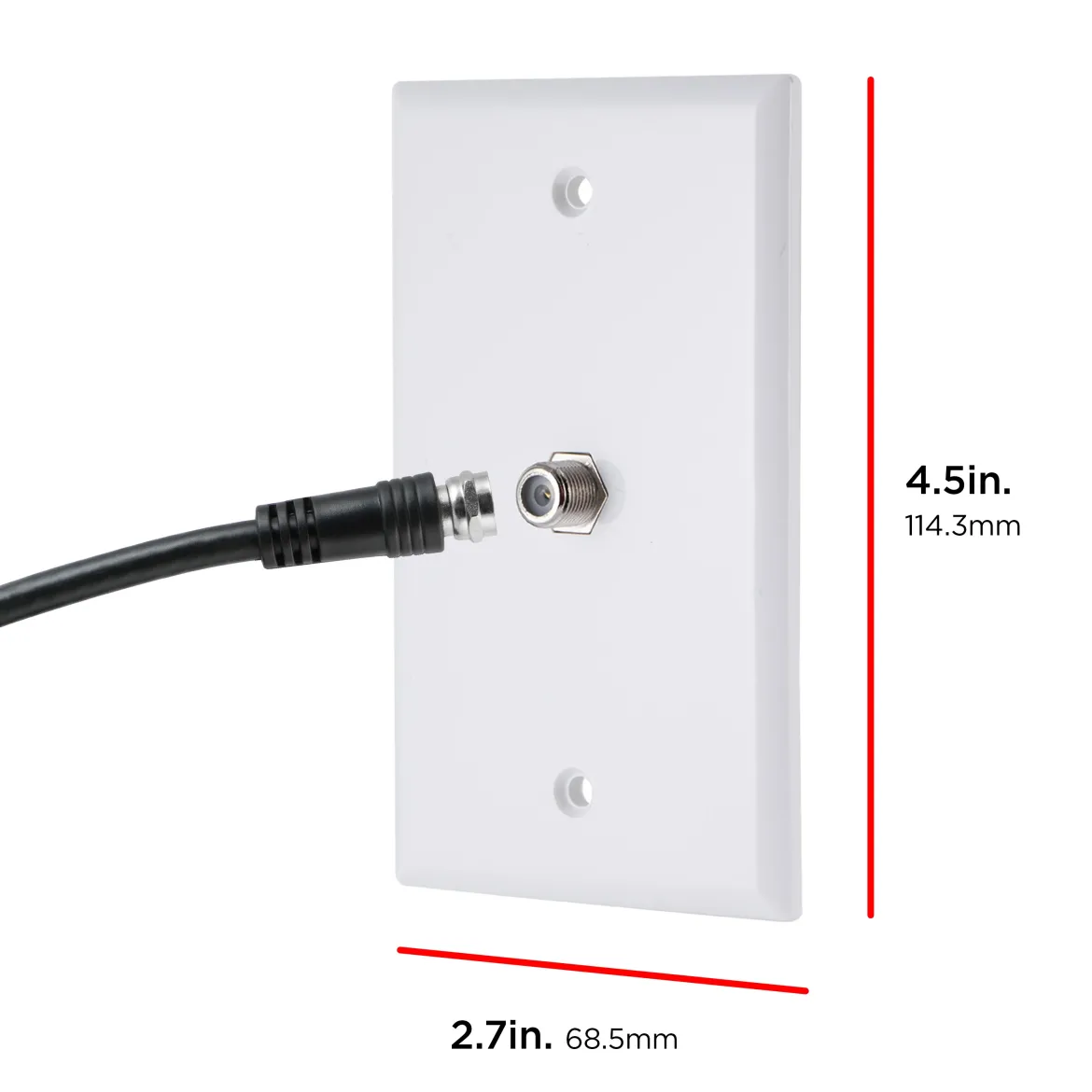 UltraPro Wall Plate, Single Coax, White, 8 Pack