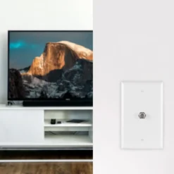 UltraPro Wall Plate, Single Coax, White, 8 Pack
