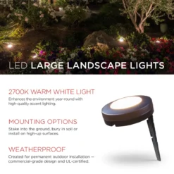 UltraPro Warm White LED Landscape Lights, 6 Pucks, 50 ft. Black Cord